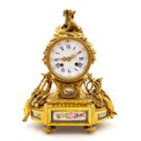 A 19th Century French gilt ormolu bracket clock, circa 1870, of Baroque design with a dog with