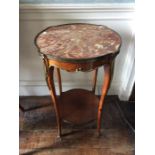 A late 19th Century marble inset two-tier occasional table, 74cm high