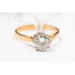 A diamond solitaire ring, the round brilliant-cut diamond approx 1.