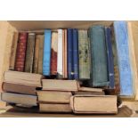 A collection of books circa 1912 including poetry, leather bound and miniature,