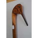 An Ian Taylor Woodcock topped walking cane.