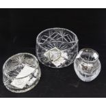 One Galloway crystal bowl, one Bohemian crystal bowl,