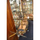 Model of a ship, approx length 125 cms,