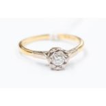 A 9ct ring with diamond solitaire ring, white gold settings, size M½, gross weight approx 2.