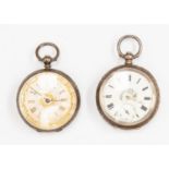 Two ladies silver pocket watches