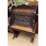 A mid 20th Century writing desk with a decorative front