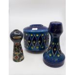 Three mid 20th Century to late 20th Century vases and lamp base