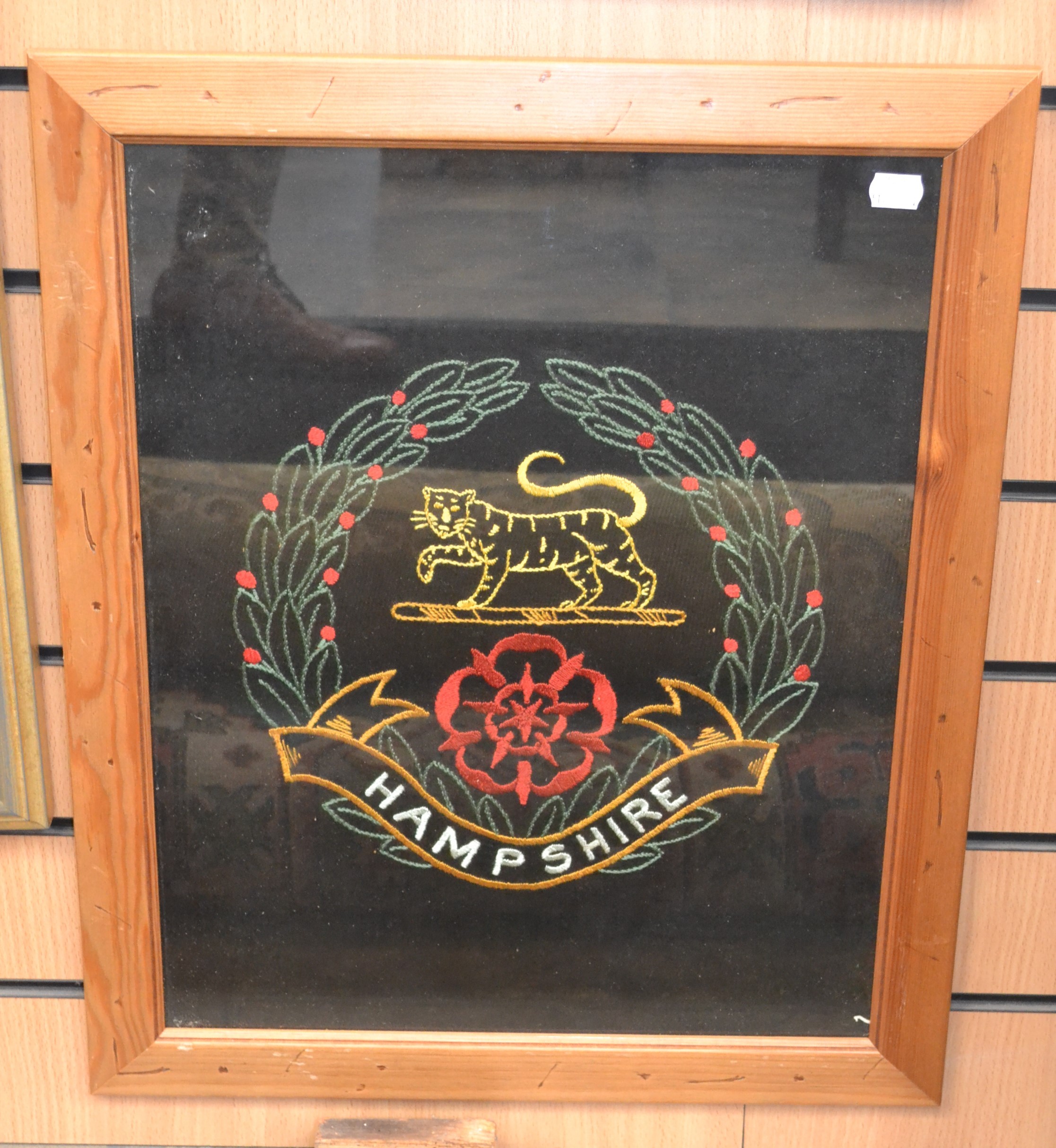 WW1 British Framed Sweetheart Embroideries. Both done in coloured thread on a black silk background. - Image 2 of 2