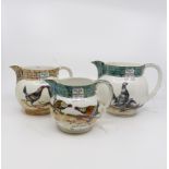 A set of three Leighton Pottery graduating jugs depicting Ye Olde Fighting Cocks (3)