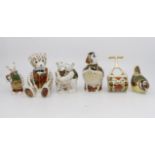 A further collection of Royal Crown Derby figures of birds and Teddy bears, seconds,