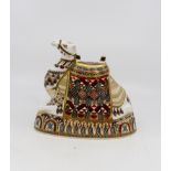 A Royal Crown Derby large Camel paperweight, with gilt stopper and date code for 1997,
