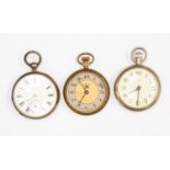 Fine silver pocket watch and two other nickel plated (3)