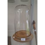 A 20th Century blown glass dome on stand