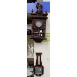 Early 20th Century German wall clock with in early 20th Century wall barometer
