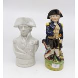 Lord Nelson interest; an early Staffordshire Lord Nelson figurative jug,