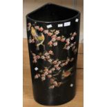 1920's umbrella stand Chinese style decoration, black ground,