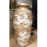 A large Japanese export ware vase, decorated with chrysanthemums,