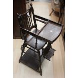 An Edwardian high chair,