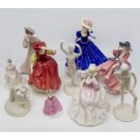 Collection of Royal Doulton and Coalport figurines,
