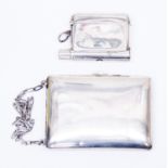 An early 20th Century possibly American plain silver vanity coin case,