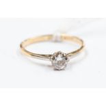 A solitaire diamond ring, claw set round brilliant cut approx 0.