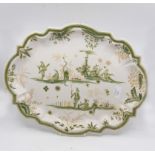 A late 18th Century French Quimper plate, circa 1790,