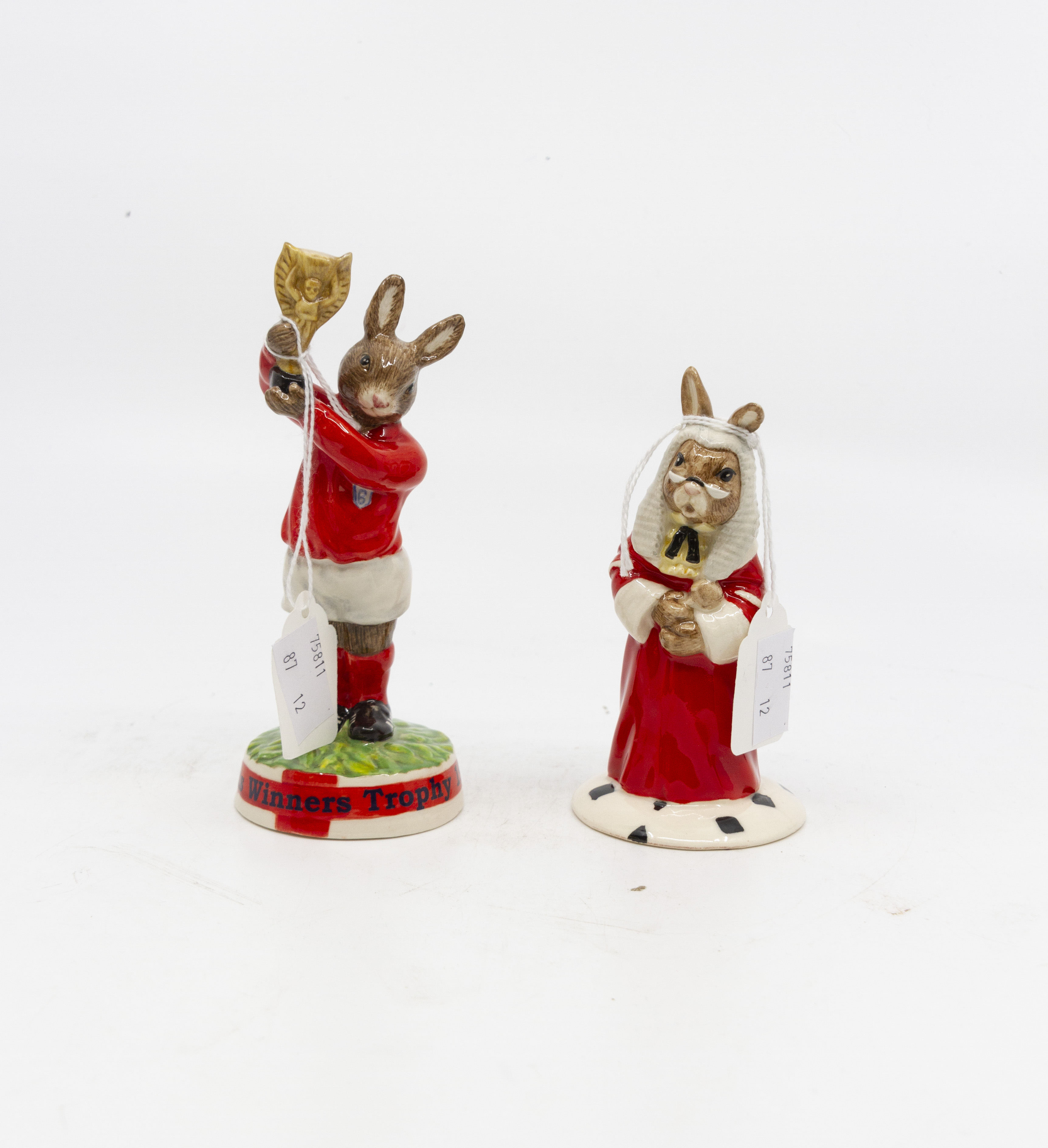 Royal Doulton Bunnykins 12 boxed to include Winners Trophy 1966, Winners Trophy 2006, Mascot 1966,