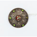 A white metal target brooch, circa 1900,