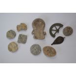 A copper Alloy Votive wheel 1st Century BC/AD and Roman seal box lid.