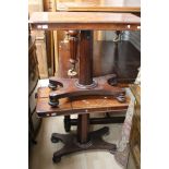 A pair of early 19th century mahogany pedestal reading tables,