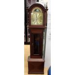 A 24hr longcase clock, Roman numerals,