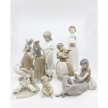 Collection of Nao figures with one Lladro (Q)