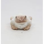 A Royal Worcester netsuke modelled as a Toad, dated circa 1913 (green stamp), approx 8.