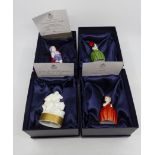 Four boxed Royal Worcester candle snuffers including George and the Dragon,