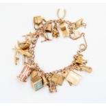 A 9ct gold charm bracelet