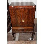 An Early 20th Century Mahogany Drinking Cabinet on Cabriole Supports.