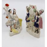 A 19th Century Stafforshire spill vase "Burns and his Mary" with Robin Hood;