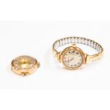 Two ladies gold cased watches,