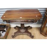 A 19th Century Mahogany Folding Card Table,