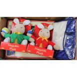 A boxed Bunnykins 'Musical Cot Mobile', together with two Huggable Plush toys,