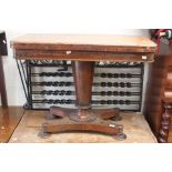 An early 19th Century rosewood pedestal card table