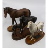 Two Beswick Connoisseur race horses 'Troy' and 'Champion',