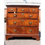 A George I walnut chest of drawers,