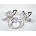 A plated tea service, a plated teapot and a Reed & Banton,