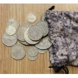 A small quantity of coins including two shillings etc