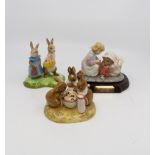 Beswick Beatrix figurines including Flopsy and Benjamin Bunny, Mrs Tiggy Winkle & Lucie, Flopsy,