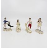 Four Royal Crown Derby figurines circa 1950 Juliet, Shepherd,