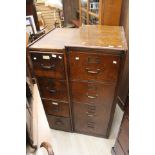 Two mid 20th century oak filing cabinets