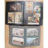 Two Albums of Postcards containing cards dating from WW1 to the 1930's and later.
