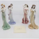 A collection of four boxed Coalport figures to comprise; Ruby LE.645/9500, Topaz LE.